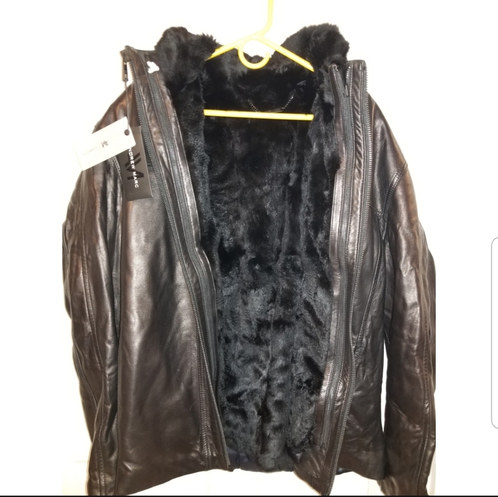 Andrew MarcGenuine Rabbit Fur Lining Coat